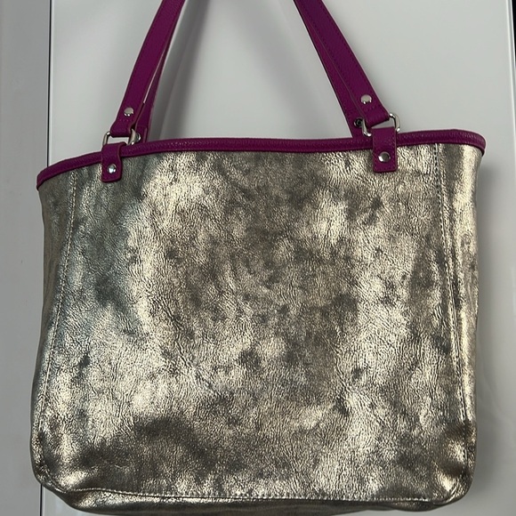 Thirty-One 31 Jewell Townsfair Purple Reversible ShoulderTote Bag Purse - Picture 15 of 17